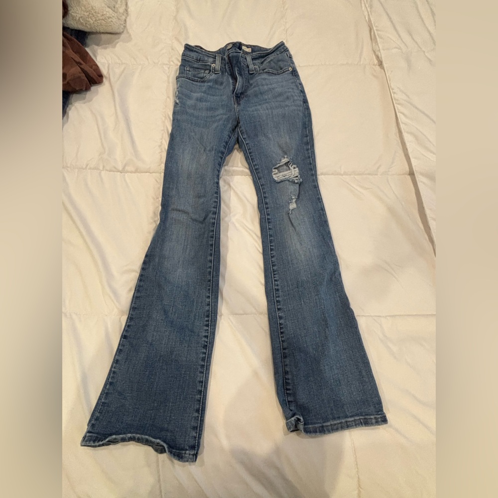 Levi's Distressed Blue Boot Cut Jeans